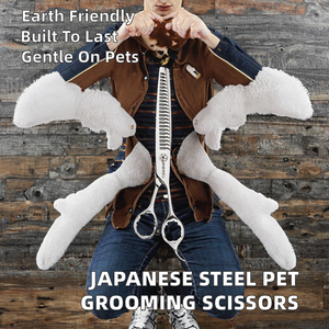 Ciseaux de toilettage pour chien en acier inoxydable écologiques de qualité supérieure, 7,5 pouces, ciseaux à effiler fins pour une coupe précise - Product Image 2