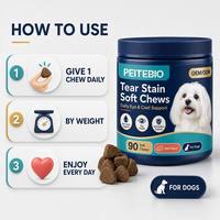 Vente en gros de friandises moelleuses pour chiens contre les taches de larmes, complément alimentaire pour les soins des yeux, adapté aux chiots, aux chiens adultes et aux chiens seniors de toutes races, OEM ODM