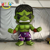 Accessoires de défilé publicité énorme héros personnage de dessin animé gonflable homme de muscle gonflable vert