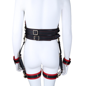 Ensemble de bondage QK-Y8195, bandage de poitrine, ceinture de fixation <span class=keywords><strong>des</strong></span> mains et <span class=keywords><strong>des</strong></span> <span class=keywords><strong>pieds</strong></span>, menottes, outil BDSM pour femmes et hommes, jeu érotique d'<span class=keywords><strong>esclave</strong></span> - Product Image 5