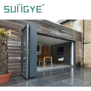 Porte pliante de sécurité SUNGYE NFRC, design de porte principale, glissement sans effort, porte pliante latérale complète, porte pliante à deux battants, porte de terrasse extérieure, porte de séparation - Product Image 1