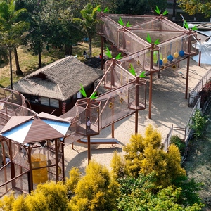 Ropecube Équipement <span class=keywords><strong>de</strong></span> parcours en cordes tressées à la main multi-niveaux, filet d'escalade pour cabanes dans les arbres, fabricant d'aires <span class=keywords><strong>de</strong></span> jeux extérieures - Product Image 6