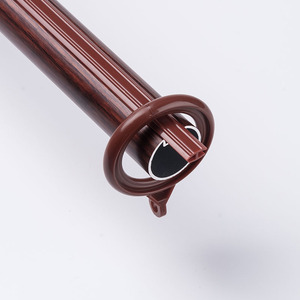 Wholesale Promotion Tension Aluminium Alloy Double <b>Bracket</b> Wood Finial <b>Shower</b> Curtain Rod for Bathroom - Product Image 4