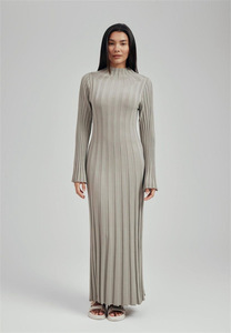 TW da donna abiti Midi a maniche lunghe con scollo a maniche lunghe primavera da donna alla moda maglioncini vestiti a <span class=keywords><strong>maglia</strong></span> a maniche svasate - Product Image 3