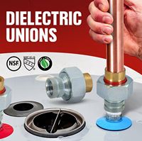 Raccord de tuyauterie diélectrique femelle 1/2 FIP filetage NPT, réduit l'électrolyse, tête hexagonale
