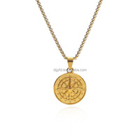 Collier pendentif boussole pirate rétro pour homme, en acier inoxydable, collier de voyage pour marin, argent, or, noir, pour jeune garçon, adulte, cadeau pour fils