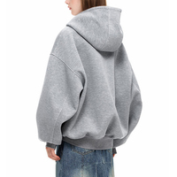 Sweat à capuche unisexe personnalisé avec logo, en tissu Air Spacer 550G, fermeture éclair, coupe oversize, épaules tombantes, style streetwear, fourniture directe usine