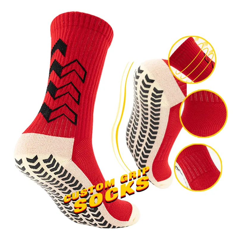 Wholesale Professional Grip Socks Custom Athletic Soccer Socks Grip Anti Slip Football Socks For Men
