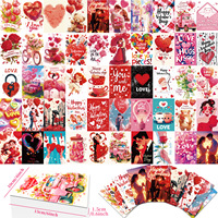 Cartes de vœux de la Saint-Valentin en gros, cartes décoratives murales en forme de cœur rose dessinées à la main avec message personnalisable