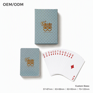 Cartes à Jouer de Mariage Chinoises Personnalisées Haut de Gamme KJ AJGD Thème Double Bonheur Papier à Noyau Violet Professionnel Boîte en Papier Famille - Product Image 1