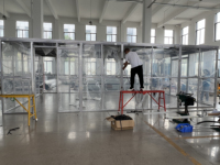 Cabine de salle blanche modulaire mobile et personnalisable, antistatique, pour atelier d'assemblage de modules photovoltaïques