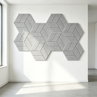 Panneau acoustique hexagonal certifié 100% fibre de polyester Panneaux muraux absorbants le son OEKO-TEX