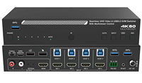 Commutateur KVM HDMI 4x1 4K60Hz 18Gbps sans coupure avec multi-visionneur quadruple, prise en charge du contrôle USB3.0 RS232 et 8 modes d'affichage