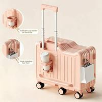 Valise à roulettes rigide en PC pour enfants, unisexe, avec poignée souple et serrure, idéale pour l'embarquement en avion