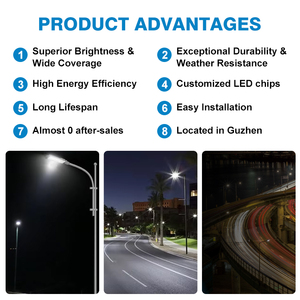 Đèn đường <span class=keywords><strong>LED</strong></span> ngoài trời IP65 giảm giá, công suất 30w 50w 100w 150w 200w, độ sáng cao 100lm - Product Image 2