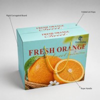 Boîte cadeau personnalisée avec logo, imperméable, pour fruits et légumes, emballage en carton ondulé avec poignée, écologique, recyclable, OEM, vente en gros