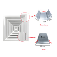 Profilé en aluminium de haute qualité, cadre en alliage d'aluminium pour la production de diffuseurs d'air carrés en aluminium pour plafond