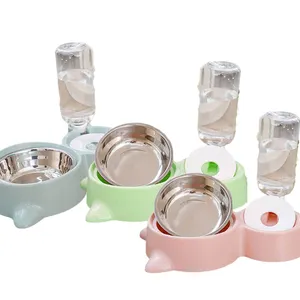 China supplier cat kitten drinker food tray stainless steel for pet bowl automatic cat bowl dog feeding bowl