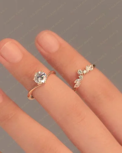 Anillo de banda de eternidad de oro rosa Premium de 14 quilates, 8 diamantes cultivados en laboratorio, joyería fina para bodas, aniversarios románticos, regalo IGI - Product Image 2