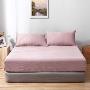 Bán buôn được trang bị tấm ga trải giường EcoFriendly 16 inch đàn hồi 100% Pháp Linen bedding Set siêu mềm bền tùy chỉnh màu sắc Vua Kích thước - Product Image 1