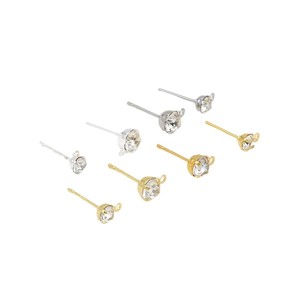 Pendientes de botón con cristales de diamantes de imitación en forma de bola, engaste de garra, plata de ley 925, chapados en oro de 18 quilates, para uso diario, joyería unisex - Product Image 5