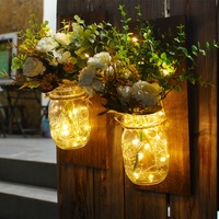 Luminaires suspendus en forme de pot avec télécommande, design féerique et romantique, lampe murale à LED avec fleurs, luminaire décoratif d'intérieur, idéal pour un jardin, 2 pièces par lot