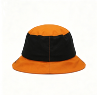 Groothandel op maat gemaakte Color Block Bucket Hat, 3D geborduurde letterprint brede rand zonnehoed unisex outdoor strand vissershoed