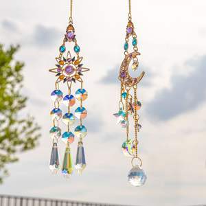 New Product Sun Moon Sun Catcher Hanging Handcrafted <strong>Wind</strong> <strong>Chimes</strong> Decor and Suncatchers - Product Image 2