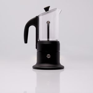 Hecho en Italia Negro/Vidrio Corinna Inducción Moka Pot 3 Tazas Aluminio Estufa Maker Cafe Brewing Kettle - Product Image 1