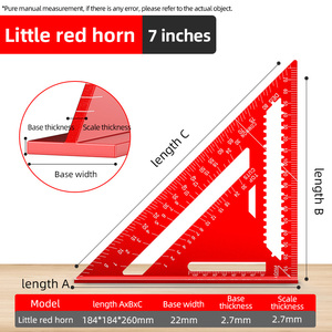 Règle <span class=keywords><strong>triangulaire</strong></span> de mesure en alliage d'aluminium pour charpentier, 7/12 pouces - Product Image 5