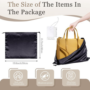 Sacs à cordon en satin de luxe de haute qualité pour sacs à main, chaussures, perruques, sacs de rangement anti-poussière en soie satinée avec logo personnalisé - Product Image 6