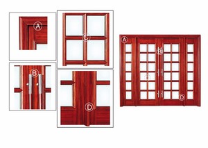 Estilo americano puerta <span class=keywords><strong>de</strong></span> entrada <span class=keywords><strong>de</strong></span> <span class=keywords><strong>madera</strong></span> maciza doble puerta con vidrio y 2 <span class=keywords><strong>jamba</strong></span> <span class=keywords><strong>de</strong></span> puerta <span class=keywords><strong>de</strong></span> <span class=keywords><strong>madera</strong></span> - Product Image 3