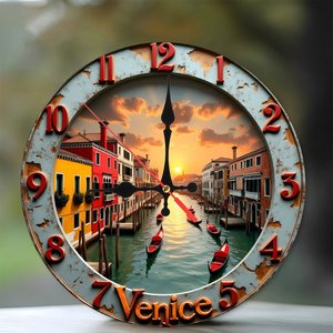 Round Wooden Wall <b>Clock</b> 25x25cm <b>Silent</b> Non Ticking Indoor Decor For Hotel Room - Product Image 1