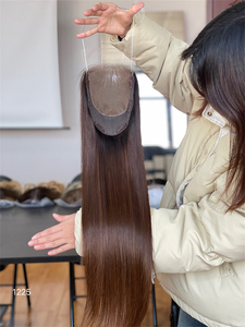 Vente en gros 2024 Nouveau design Européen cheveux Remy vierge droite Toppers Mini perruque Transparent Lace Front 8*8 Haute qualité pour femmes - Product Image 2