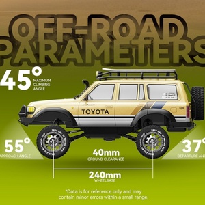 Produit d'usine 1:12 4Runner Land Cruiser LC80 RC, camionnette tout-terrain 4x4 RTR, voiture télécommandée proportionnelle 2.4G, câble USB - Product Image 3