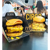 Nouvelle boîte à hamburger UFO Smash personnalisée à emporter, emballage en papier pour restauration rapide, emballage à emporter pour frites frites, hamburger, livraison, conteneur en carton