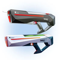 Canon à eau électrique LED, pistolet à eau en plastique alimenté par batterie avec colonne lumineuse pour les jeux de tir en piscine