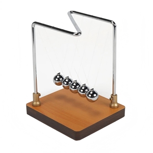 Premium Physics Momentum Demonstration Newtons Cradle With <b>Mirror</b> Finish Steel <b>Balls</b> For STEM Education Energy - Product Image 3