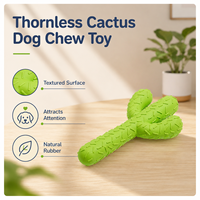 Jouet pour chien en caoutchouc Cactus de la collection Brand, avec design multi-grip de 19,6 cm pour soulager l'ennui et l'exercice oral quotidien