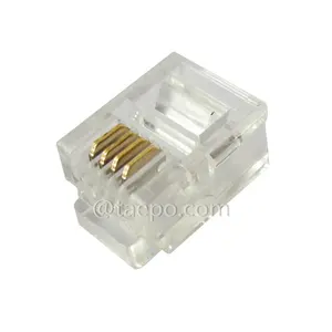 Spina 6 p4c placcato oro RJ11 Plug