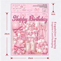 Kit d'arche de guirlande en feuille d'aluminium avec ballons roses, ballons confettis argentés et nœuds papillon pour baby shower de fille et anniversaire de fille