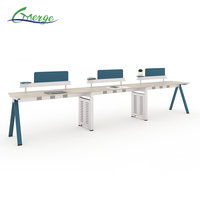 Estación de Trabajo de Oficina Extensible con 6 Gabinetes Modulares Modernos con Cajones, Escritorio de Diseño Abierto, Divisores Acústicos y Gestión Triple de Cables