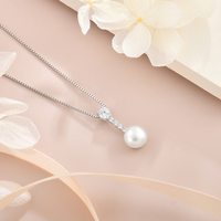 Conjunto de Collar y Aretes de Plata de Ley 925 con Perlas y Circonitas Cúbicas para Venta al por Mayor