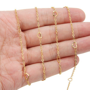 Cuentas doradas <span class=keywords><strong>de</strong></span> acero inoxidable en forma <span class=keywords><strong>de</strong></span> corazón con cadena <span class=keywords><strong>de</strong></span> amor para hacer joyas Diy suministros para manualidades - Product Image 3