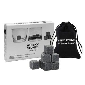 Profondo Grigio Granito Pietre del Whisky, Rocce del Cubo di Ghiaccio, set di 9 Riutilizzabile Whisky di Vino e Bevande Rilassamento Rocks con Sacchetto del Regalo del Velluto - Product Image 1