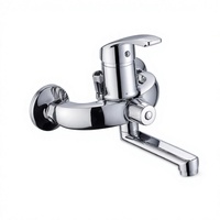 Mitigeur de douche mural chromé avec levier unique, cartouche céramique, finition brossée, style moderne, jet de pluie et barre coulissante
