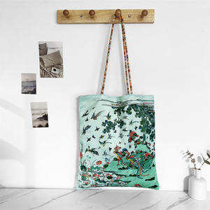 Bolsa de Compras Reutilizable de Gran Capacidad, Resistente, con Cierre de Cremallera Impermeable, Decoración Bordada y Forro de Poliéster - Product Image 5