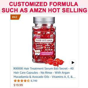 Serum Rambut Vegan Organik Vitamin Keratin Minyak Esensial Softgel Perawatan Rambut untuk Menutrisi Pertumbuhan Rambut - Product Image 3