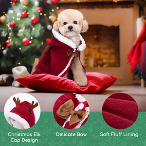 Nobleza simpatico cane di natale Costume mantello e cappello per il capodanno cinese festivo Pet Outfit - Product Image 2