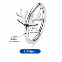 Cincin Hidung Thorrk Snap Fastener Septum Clicker Bahan Titanium Bedah ASTM F136 Pilihan Dokumentasi REACH